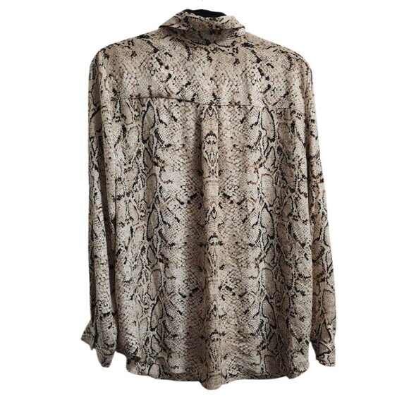 ROSE + OLIVE SNAKESKIN PRINT BLOUSE SIZE XL - Picture 4 of 12